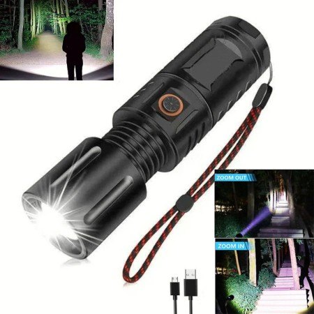 Zambu Rechargeable LDD Torch Light Water proof with Powerbank